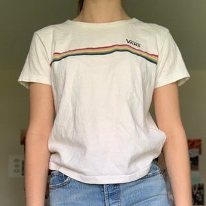 Vans Shirt - White with coloured stripes